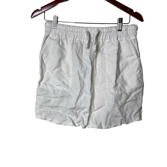 James Perse Linen Drawstring Mini Skirt White Womens XS - Picture 1 of 6